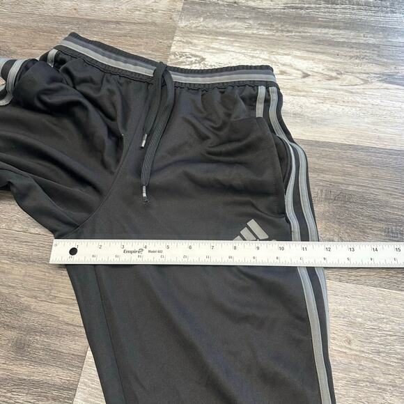 Adidas Climacool Black Gray Mens S 3-Striped Fleece Trackpants Jogger Tapered - Picture 13 of 14